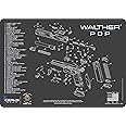 PDP Gun Cleaning Mat - Schematic (Exploded View) Diagram Compatible with Walther PDP Series Pistol 3 mm Padded Pad Protect Your Firearm Magazines Bench Surfaces Gun Oil Solvent Resistant, BLACK