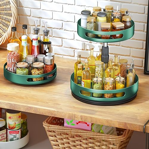 Lazy Susan Organizer Metal Steel Turntable, SAYZH Rotating Spice