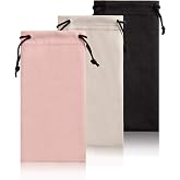 TRIUMPH VISION Glasses Case Soft Eyeglass Case Sunglass Pouch Cloth 3 Pack | Thick Microfiber Pouch Drawstring Pouch Eye Glass Bag Sunglasses Sleeve Storage, Lens Protection Cover,Cleaning Lens Screen