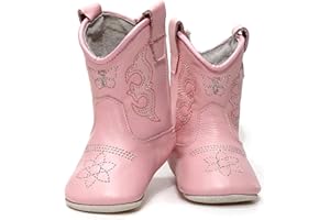 MAMTAKON Real Leather Cowboy Cowgirl Boots Customizable Premium Box Soft Sole for Baby Infant Toddler Girls Newborn Crib Prewalkers Special Occasion