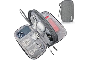 DDgro Small Electronics Travel Organizer, Tech Accessories Pouch Bag for Power Cord/Charger/Cables/Magic Mouse (Small, Dark Gray)