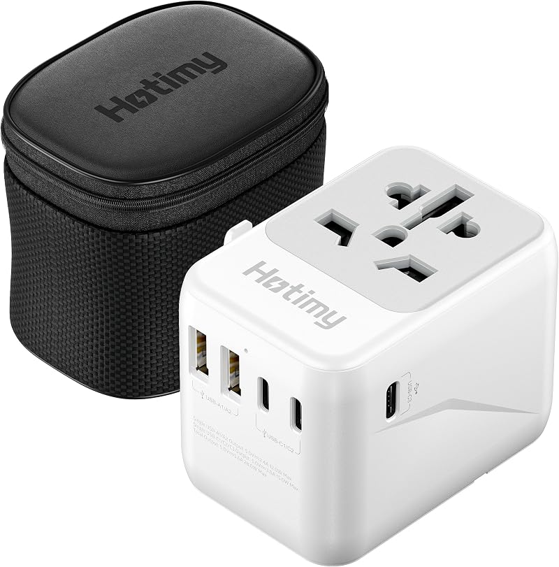hotimy Universal Travel Adapter USB C 3 Port Charger Europe UK US AUS