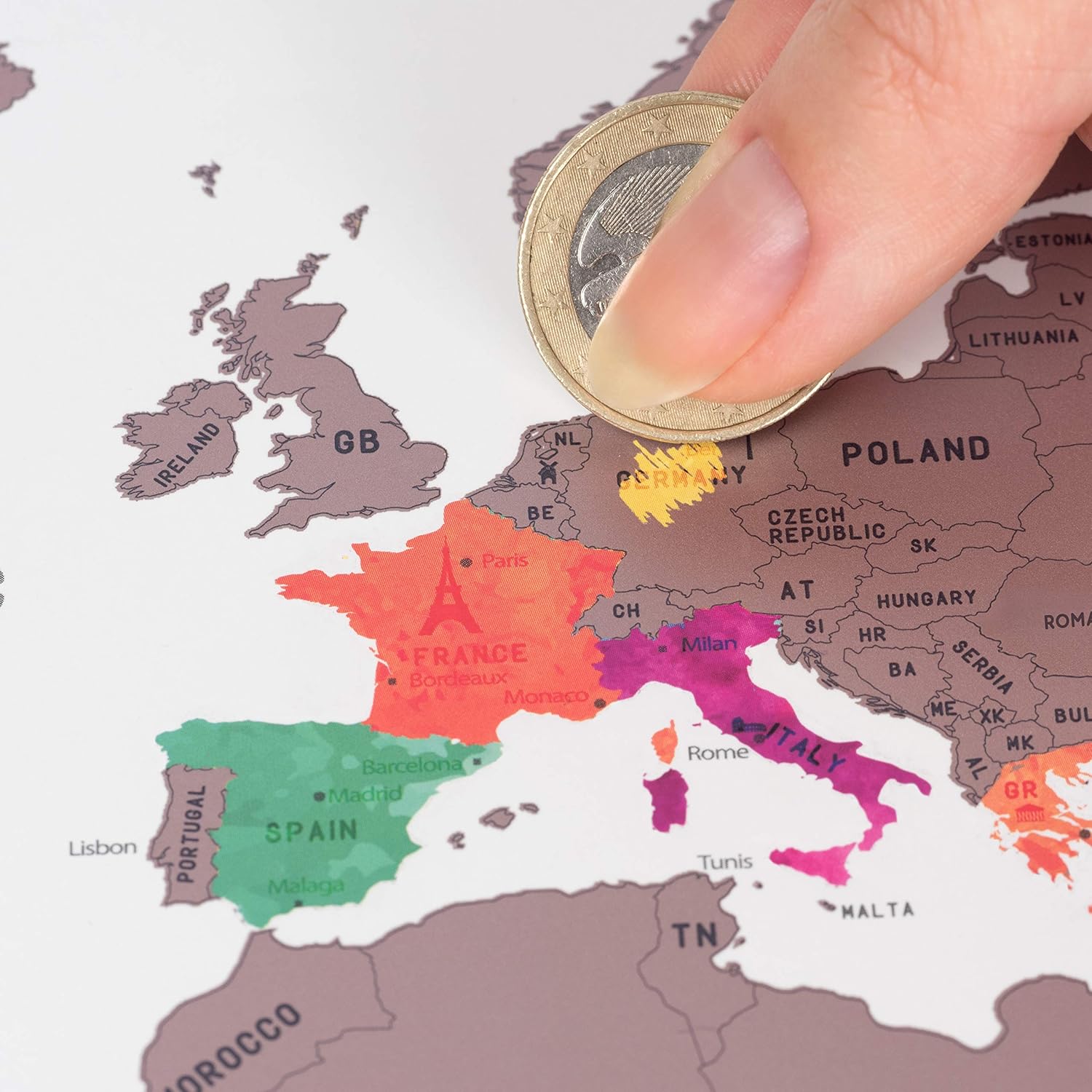 Envami Scratch Off World Map, Premium Rose Gold, Gift for Travellers, Made in Germany - Image 3