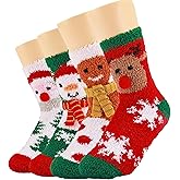 WaySoft Fluffy Fuzzy Socks for Women & Teen Girls - 4 to 5 Pairs Bulk Pack - 2023 Holiday Collection - Cozy Warm Fleece Socks