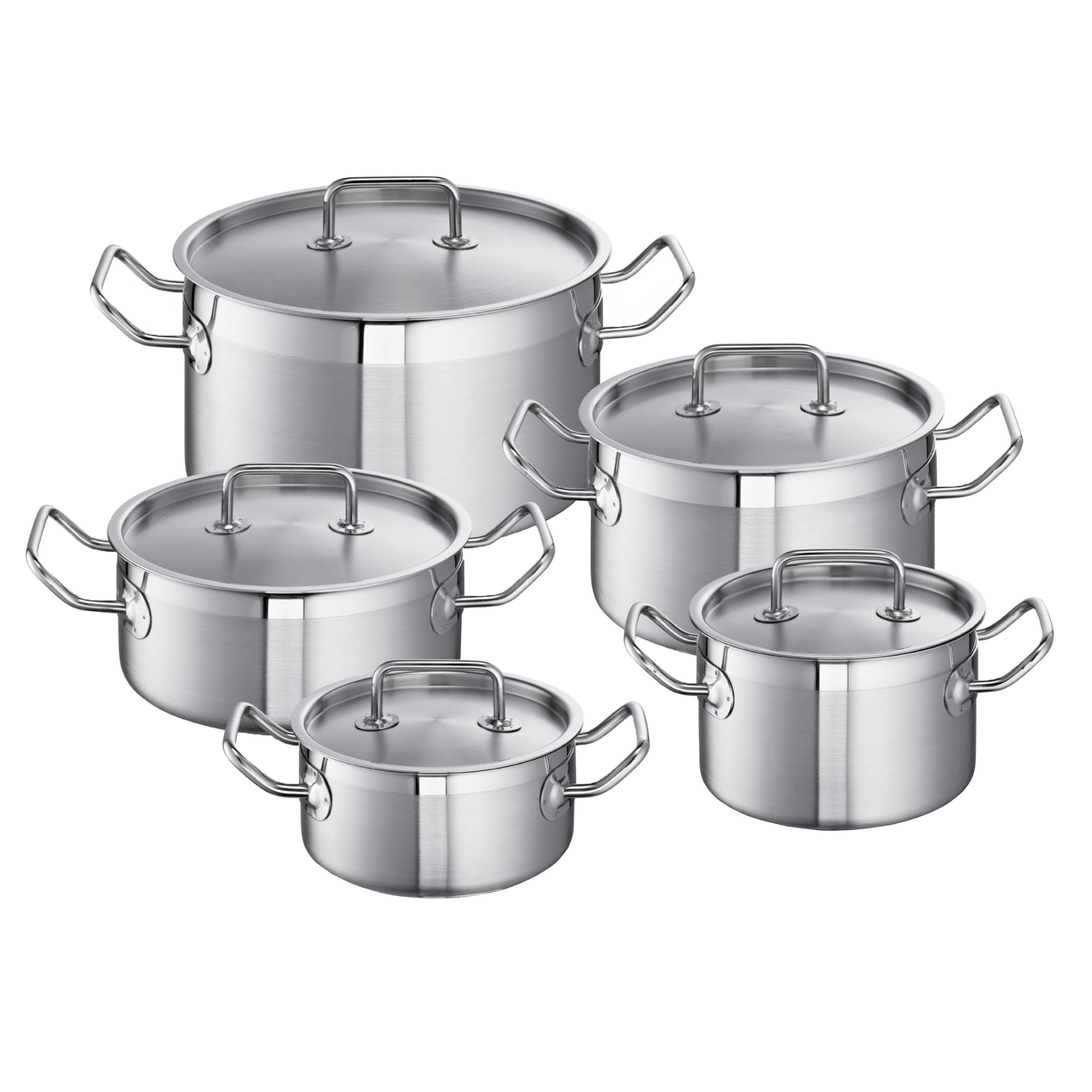Schulte-Ufer Set Profi-Line i 450 5-Piece Mega Saucepan Set