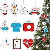 Woanger 30 Pieces Christmas Doctor Ornaments Medical Ornaments Physician Assistant Gifts Medical Assistant Decor Mini Doctor Ambulance Decor Acrylic Christmas Tree Hanging Decorations