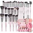 MAANGE Makeup Brushes 54 Pcs Makeup Tool Set, Multi-functional Makeup Kit Premium Synthetic Brush Make up Brushes Set for Women Girl (Pink, 54 Pcs)