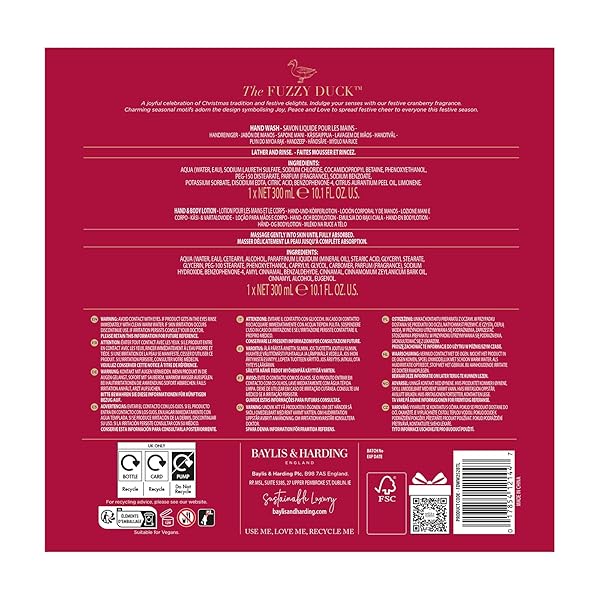 BAYLIS & HARDING THE FUZZY DUCK WINTER WONDERLAND LUXURY HAND CARE GIFT SET FOR WOMEN – VEGAN FRIENDLY