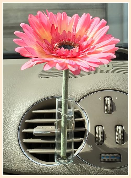 Car Vase and Car Flower (Pink Gerbera Daisy) for any Car! Amazon.de Auto