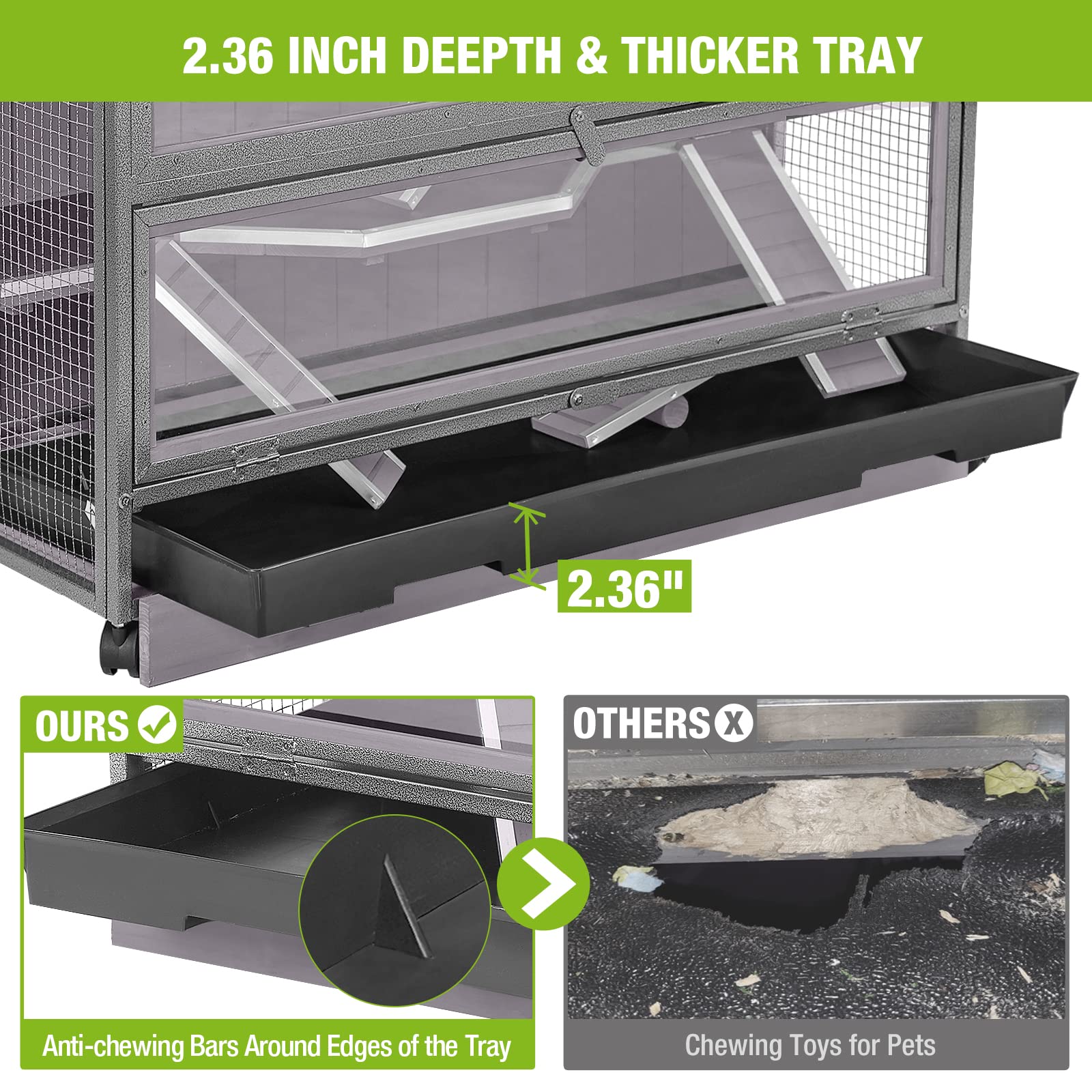 Guinea Pig Cage Hamster Cage 3 Levels Small Animal Cages with Chewing