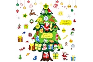 DazSpirit Childrens Felt Christmas Tree, 3.28Ft DIY Felt Christmas Tree Set, Wall Hanging Felt Xmas Christmas Tree Decoration
