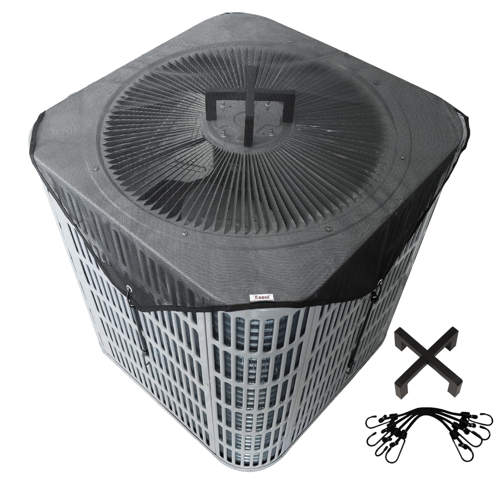 Photo 1 of Xeeol Air Conditioner Covers for Outside, Mesh AC Covers for Outdoor Units, Universal Air Conditioning Cover?One 36in AC Cover and One Support