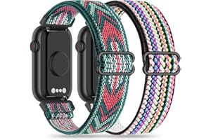 HQzon 2 Pack Stretchy 16mm Nylon Bands Compatible with FITVII HM08/MorePro HM08/Amzhero-Runfit D26/KALINCO Slim Fitness Tracker