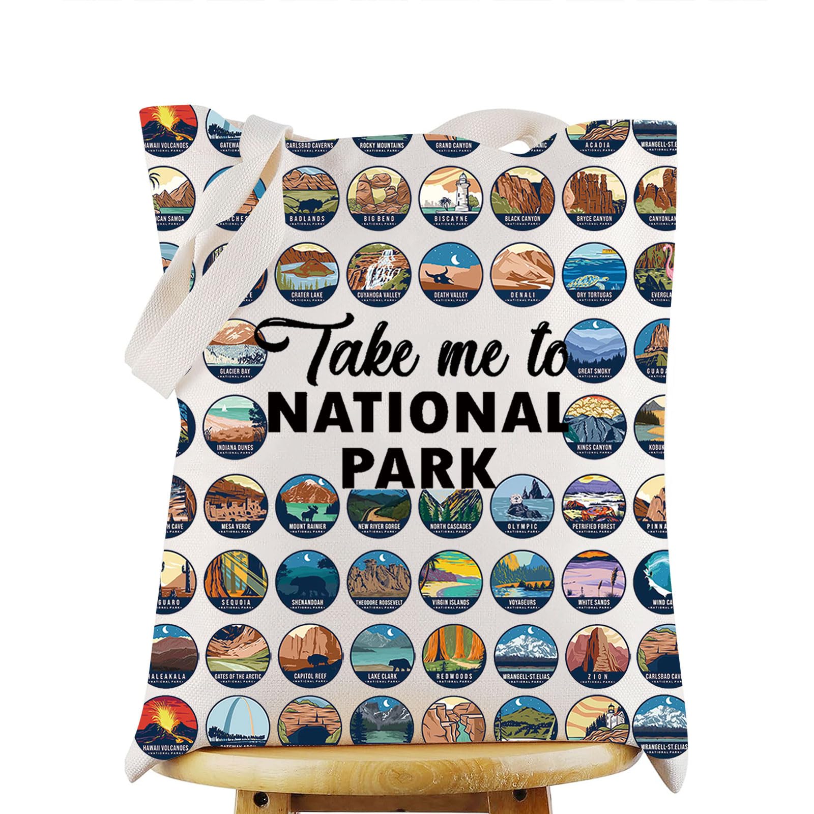 WZMPA US National Parks Travel Cosmetic Bag - Trip Gift Zipper Bag - Take Me To National Park Merch, Take National Park Tg, 9.05 inches (length) x 6.69 inches (width), Fit