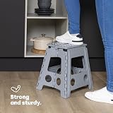 LIVIVO Folding Step Stool Compact Two Tier Anti Slip Grey view 5