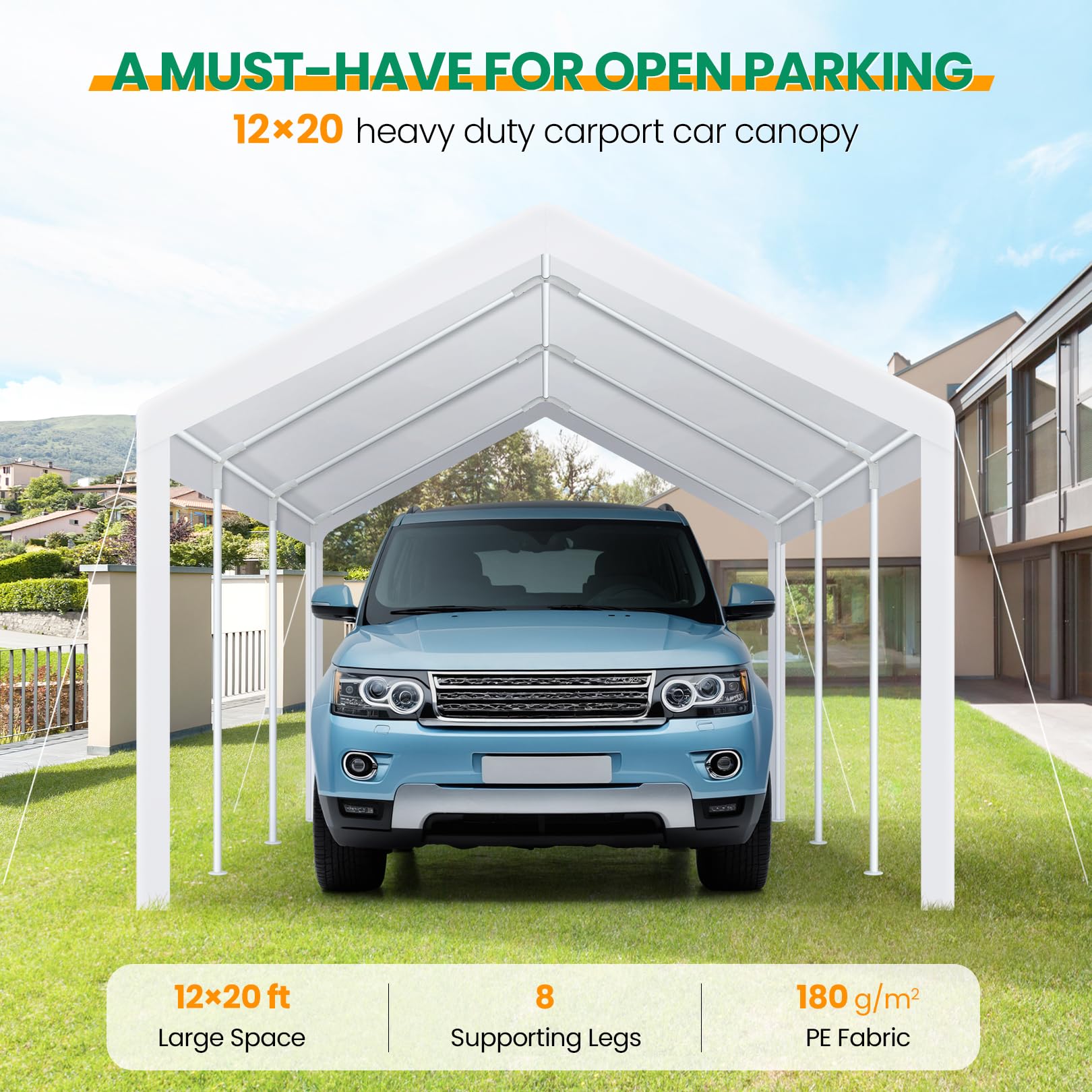 Photo 1 of ************THIS IS ONLY ONE BOX OUT OF A MULTI BOX SET***************
COBIZI Carport Canopy 12x20 Heavy Duty Portable Garage 2.0, Car Canopy Car Tent Upgrade Waterproof & UV Protected with Built-in Sandbags for Car, Boat, Truck, White2