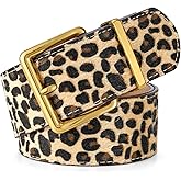 WERFORU Women Wide Belt for Dresses Thick Leather Belt with Big Gold Buckle Fahion Women Chunky Belt