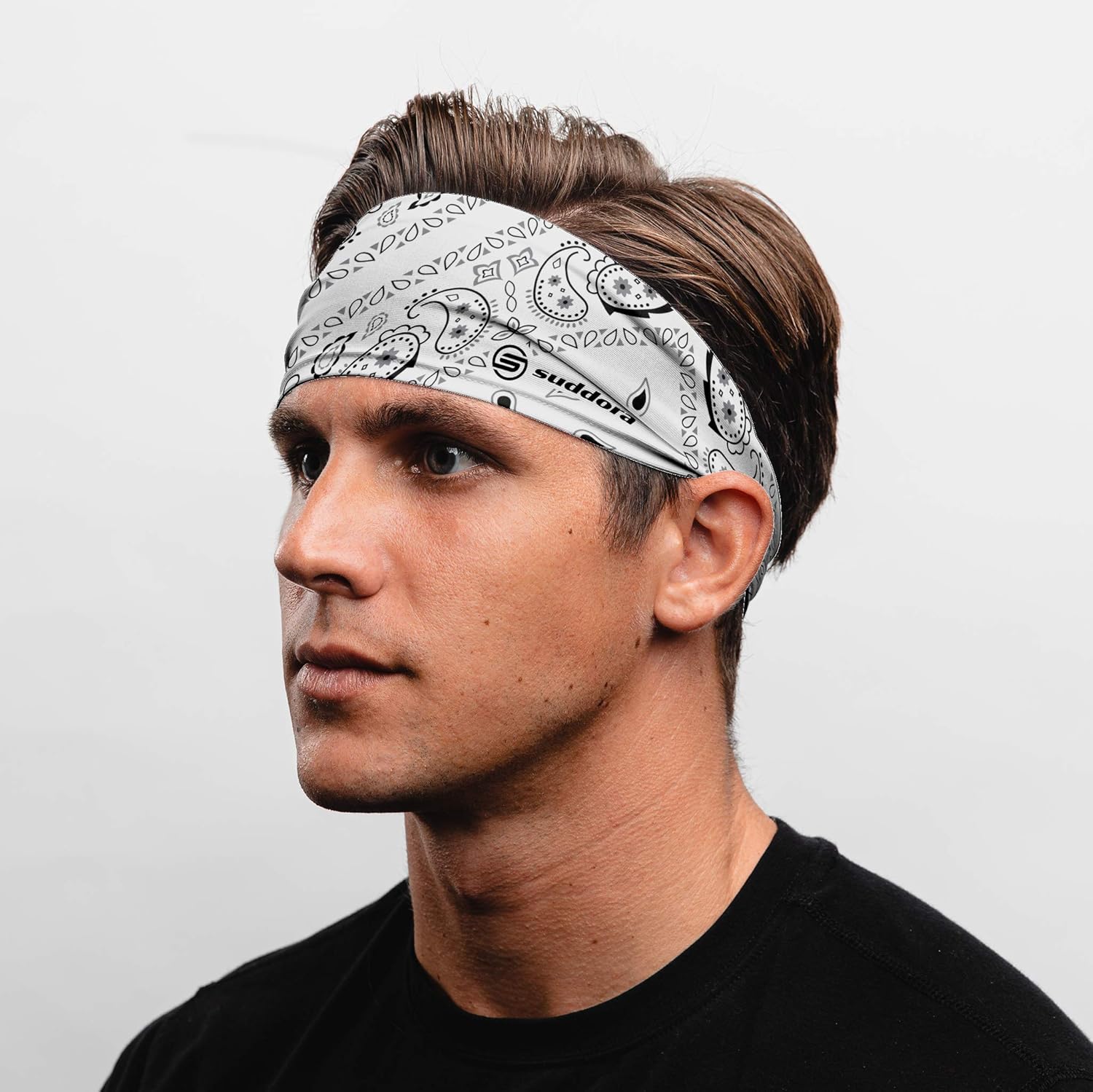 Suddora White Paisley Bandana Headband - Vintage, and Fashionable Headbands: Beauty