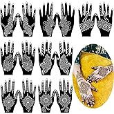 QSTOHENA Henna Hands Tattoo Stencil Kit,Temporary Tattoos Stencil Stickers for Women and Girls Indian Arabian Realistic Tatto
