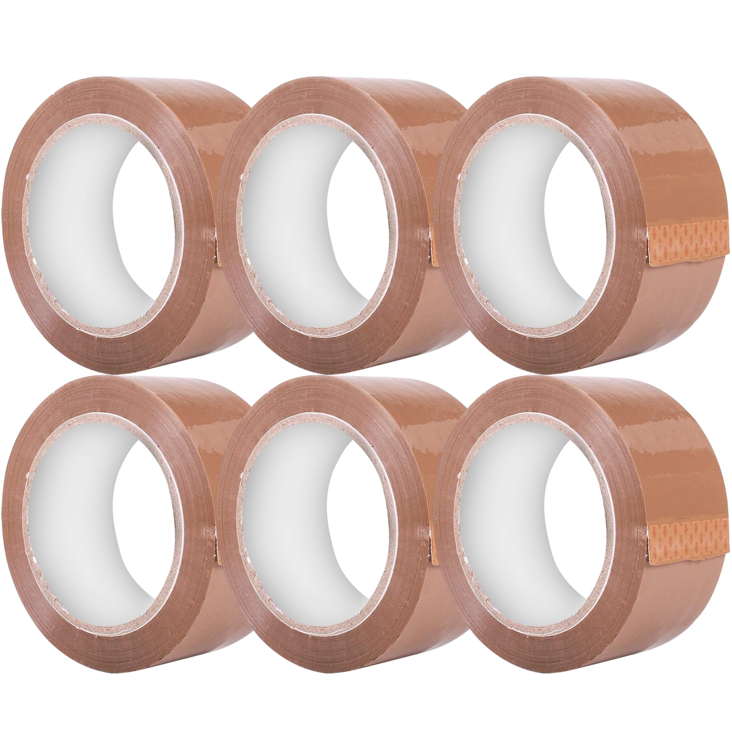 Sabco - 6 Rolls Heavy Duty Brown Packing Tape - 48mm X 66m Brown Packaging Tape -Low Noise Packing Tape - Heavy Duty Packing Tape - Brown Tape For Packing Boxes - Brown Parcel Tape Strong Sellotape