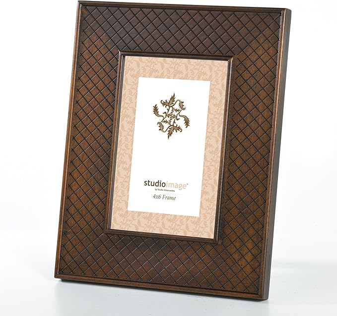 4X6 WALNUT CRISS CROSS FRAME 4X6 WALNUT WOOD FRAME WITH ETCHED CRISS CROSS