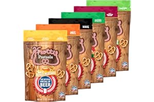 Knotty Pretzels - "The Official Pretzel of Beer" 7.5 Ounce Pretzel in Resealable Snacks Bags - Variety Pack (6 Pack)