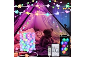 ECHOSARI Smart Star Fairy Lights Plug in, 33Ft 16 Million Color Changing String Lights RGB Built in Chip APP & Remote Control DIY Music Sync Twinkle Light for Bedroom Christmas Decoration Christmas Gift