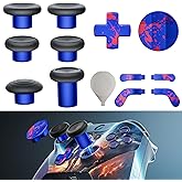 14-in-1 Controller Accessories Kit Compatible with Xbox Elite Series 2, 6 Premium Metal Thumbsticks, 4 Splatter-Design Paddles, 2 D-Pads, 1 Tool & 1 Storage Bag (Blue with Volcanic Red Splatter)