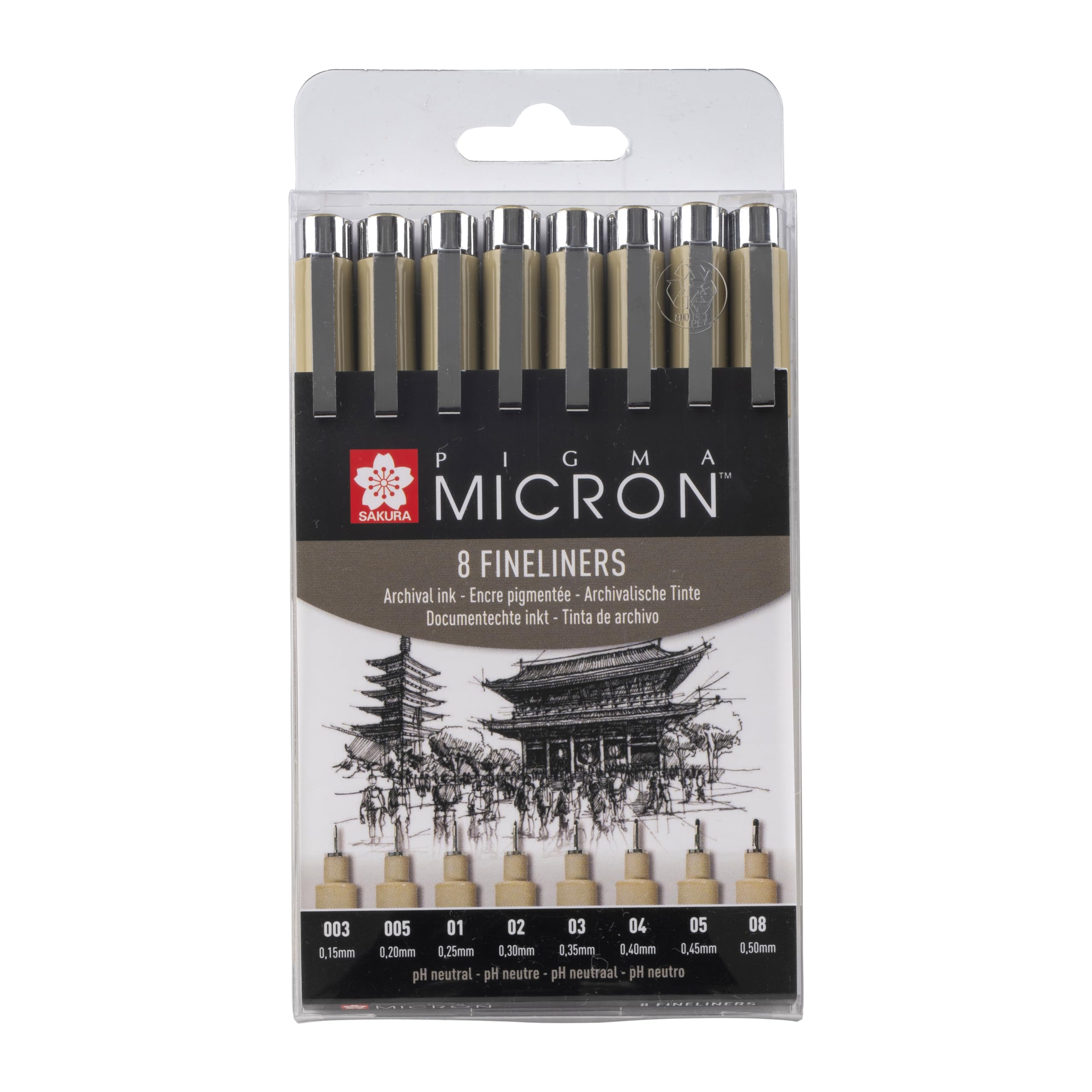 SAKURA : Pigma : Micron Pen : Wallet : Set of 8 : Black — image 1