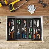 Lifewit Utensil Drawer Organiser Extendable Cutlery Tray Black view 8