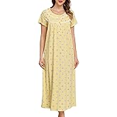 IZZY + TOBY Women Cotton Long Nightgowns Sleeveless Nightshirts U Neck Full Length Sleep Shirts