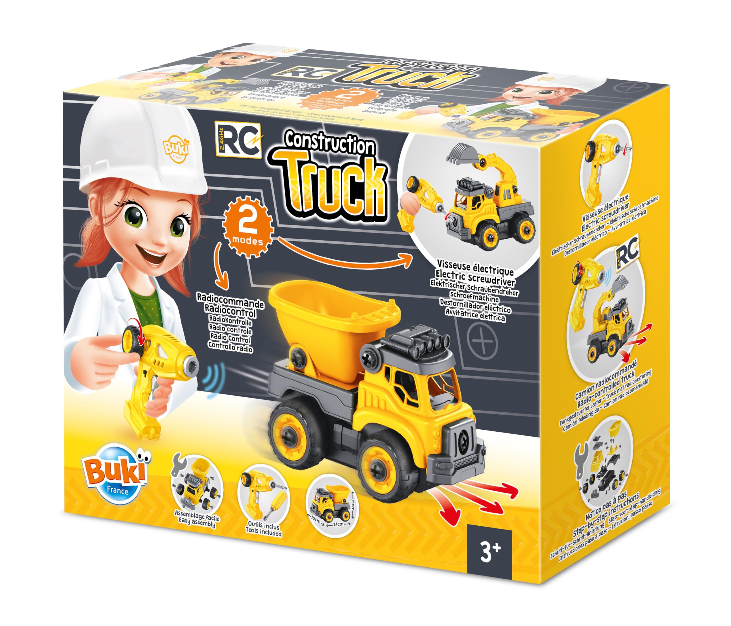 Buki France Remote Controlled Build your own Constrction Truck. Suitable for Boys & Girls 3+