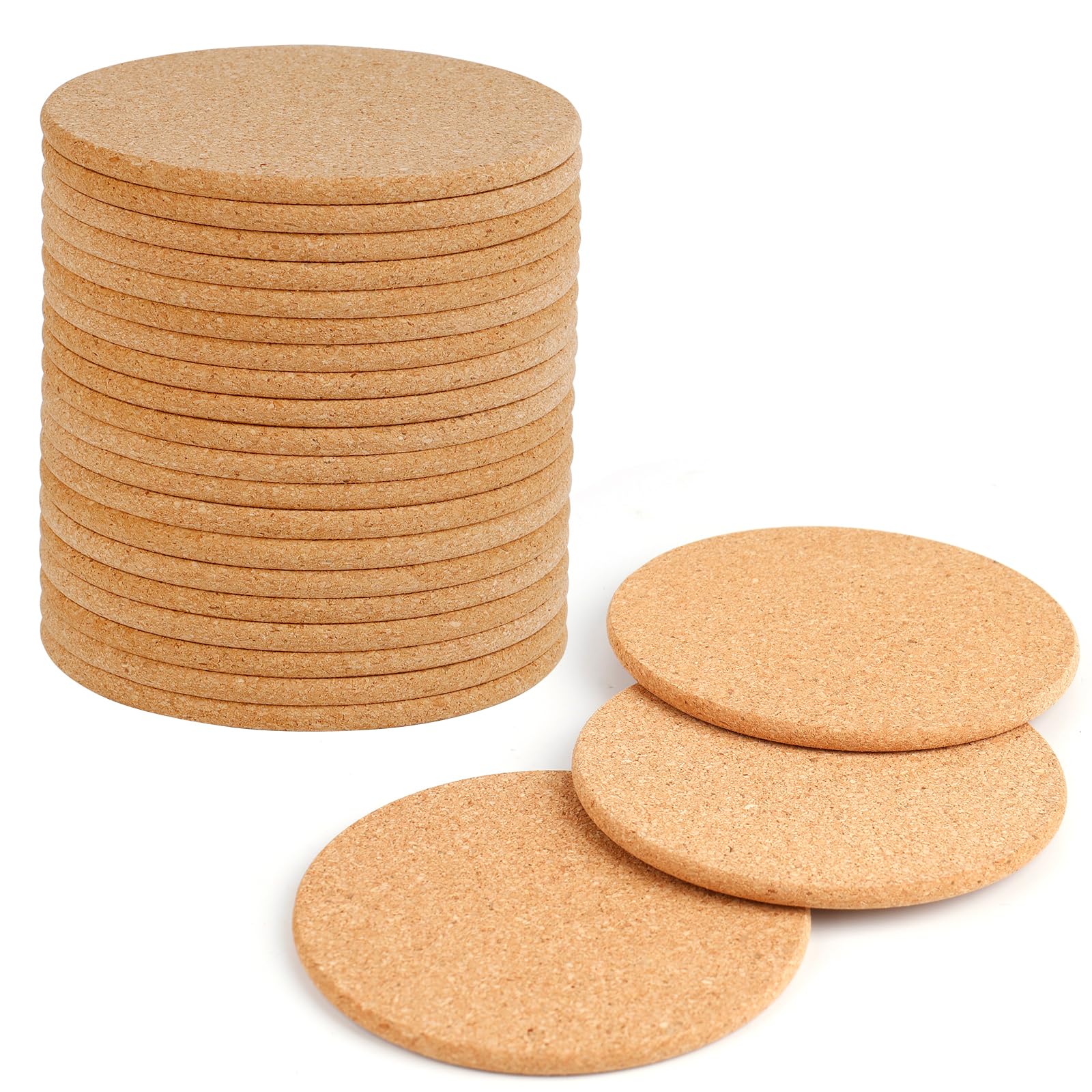 20 Pcs Retro Round Cork Coasters Wooden Coasters Vintage Coasters for Drinks Coffee Fun Natural Wood Coasters Suitable for Restaurant Home Office