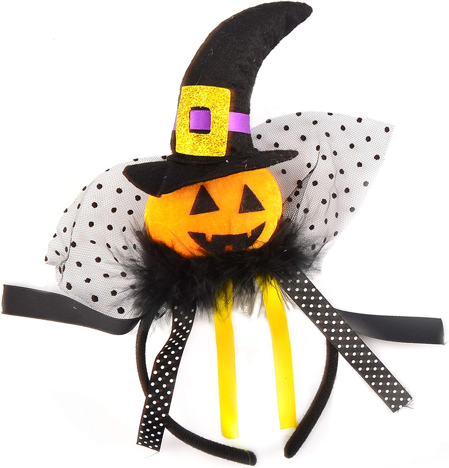 Set of 4 Halloween Pumpkin Witch Spider Headbands by Spooktacular Creations for Halloween Party Supplies, Cosplay, Photo Booth (One Size Fit All): Toys & Games