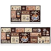 InIsaJace Coffee Kitchen Mats for Floor 2 Piece Washable Farmhouse Rug Set | 2PCS Coffee Kitchen Floor Mats, Absorbent Washable Runner Rugs, 15x27+15x47 Inch Farmhouse Style Non Slip Kitchen Rug