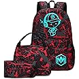 Bluboon School Backpack for Boys Teens Bookbag Travel Daypack Kids Girls Lunch Bag Pencil Case