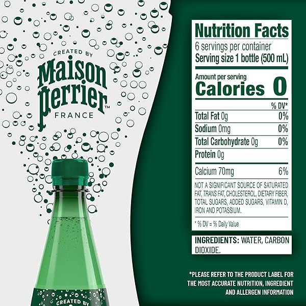 MAISON PERRIER ULTIMATE SPARKLING WATER, 16.9 FL OZ PLASTIC WATER BOTTLES, 6 COUNT 101.406 FL OZ
