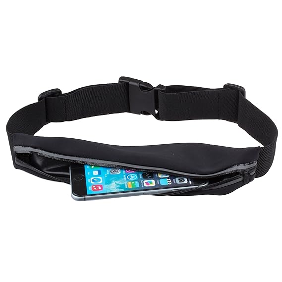 Laufgürtel Gürteltasche für Handy und Zubehör von Moozy® - Wasserdicht Bauchtasche Hüfttasche mit Reflektierendem Zipper für 