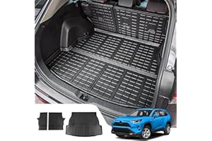 Dattumar Cargo Liner Compatible with 2019-2024 2025 Toyota Rav4 Trunk Mat Cargo Mat TPE All Weather Back Seat Cover Protector 2024 Rav4 Accessories (Trunk Mat+Backrest Mats)