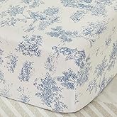 Brandream Baby Crib Sheets for Girls Boys, Fitted Crib Sheet for Standard Crib and Toddler Mattress, Super Soft 100% Cotton Baby Sheet French Country Toile Floral Print, Crib/Toddler
