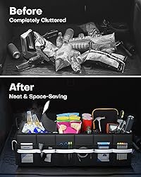 HOTOR Trunk Organizer - Car Organizer with Built-In