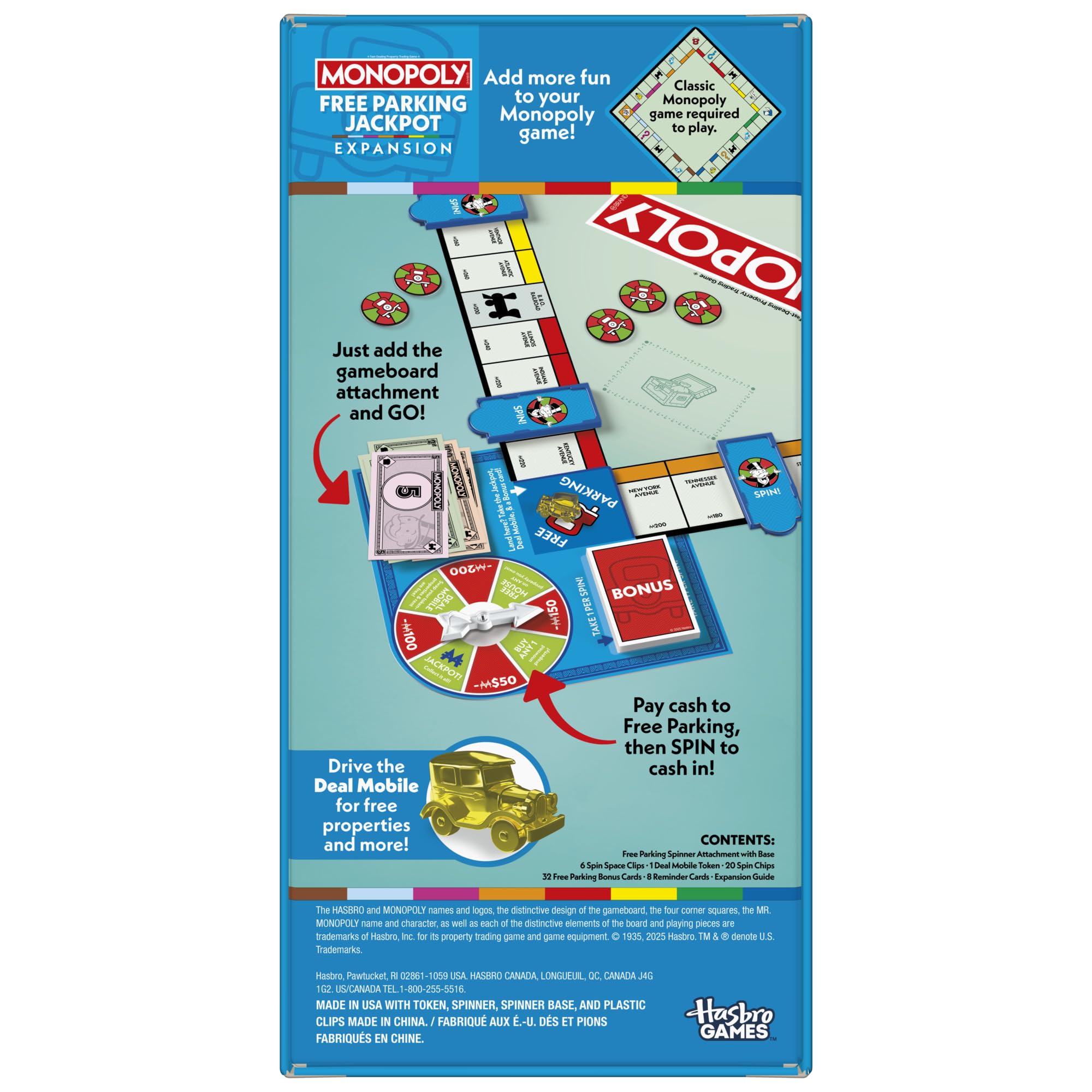 Monopoly Free Parking Jackpot Expansion | Add More Fun to Classic Monopoly Game and Play Faster | Ages 8+ | 2-6 Players | 40 Mins. | Family Board Games