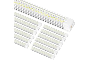 ONLYLUX 8ft LED Shop Light, 8' 100W 15000lm 6000K (12 Pack), 8 Foot Linkable led Shop Lights with Plug Fixture for Garage Workshop, T8 LED Tube Lights, High Output,