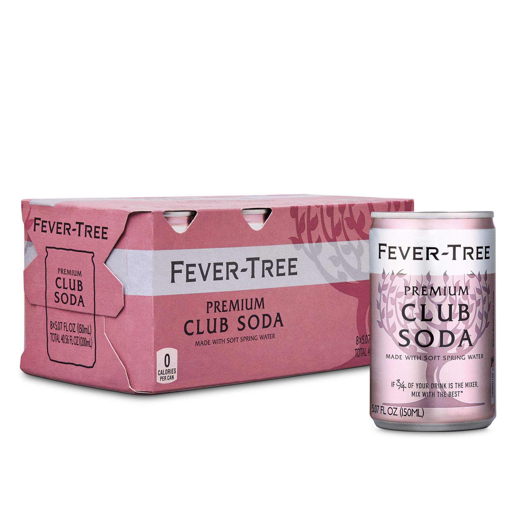 FeverTree Premium Club Soda Cans, No Artificial Sweeteners, Flavorings