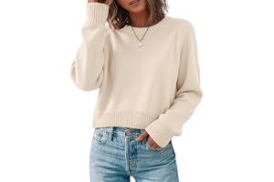 Zeagoo Sweaters for Women Cropped Crewneck Basic 2026 Trendy Fall Tops | Cropped Sweater, Winter Clothing, Long Sleeve Dressy