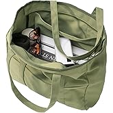 Bagelite Extra Large Canvas Tote Bag for Women Men, Utility Work Bags with Zipper