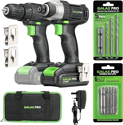 GALAX PRO D6001 20V Cordless Drill Driver Impact Combo Kit 1.3Ah Battery