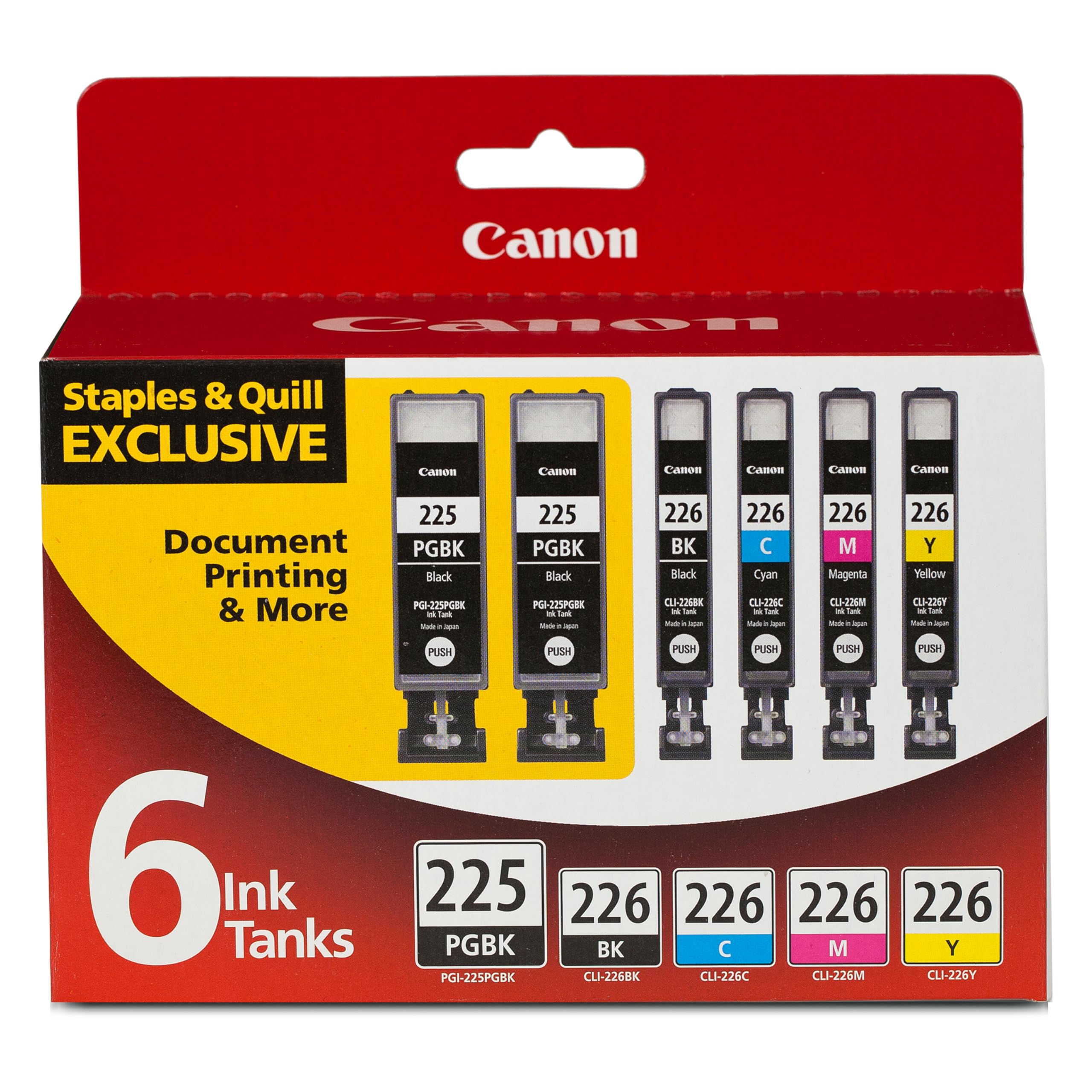 Canon PGI-225/CLI-226 Genuine Six Color Value Pack, Compatible with iP4820, iP4920, iX6520, MG5120, MG5220, MG5320, MG6120, MG6220, MG8120, MG8220, MX712, MX882, and MX892 Printers Image Canon PGI-225/CLI-226 Genuine Six Color Value Pack, Compatible with iP4820, iP4920, iX6520, MG5120, MG5220, MG5320, MG6120, MG6220, MG8120, MG8220, MX712, MX882, and MX892 Printers Image