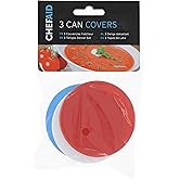 Chef Aid Standard Tin Can Covers, Set of 3 Can Covers, Perfect for Sealing and Keep remaining Content Fresh After Being Opened, Ideal for use with Pet Food