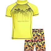 Body Glove Boys Swim Set - Boys Swim Trunks with Rash Guard UPF50+ 2 Piece Bathing Suits with Shorts Swimsuit Set (Size 4-12)